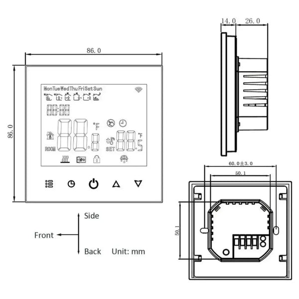 Touchscreen Smart Thermostat Zigbee Electric Underfloor Ceiling Heating Google Alexa 16A