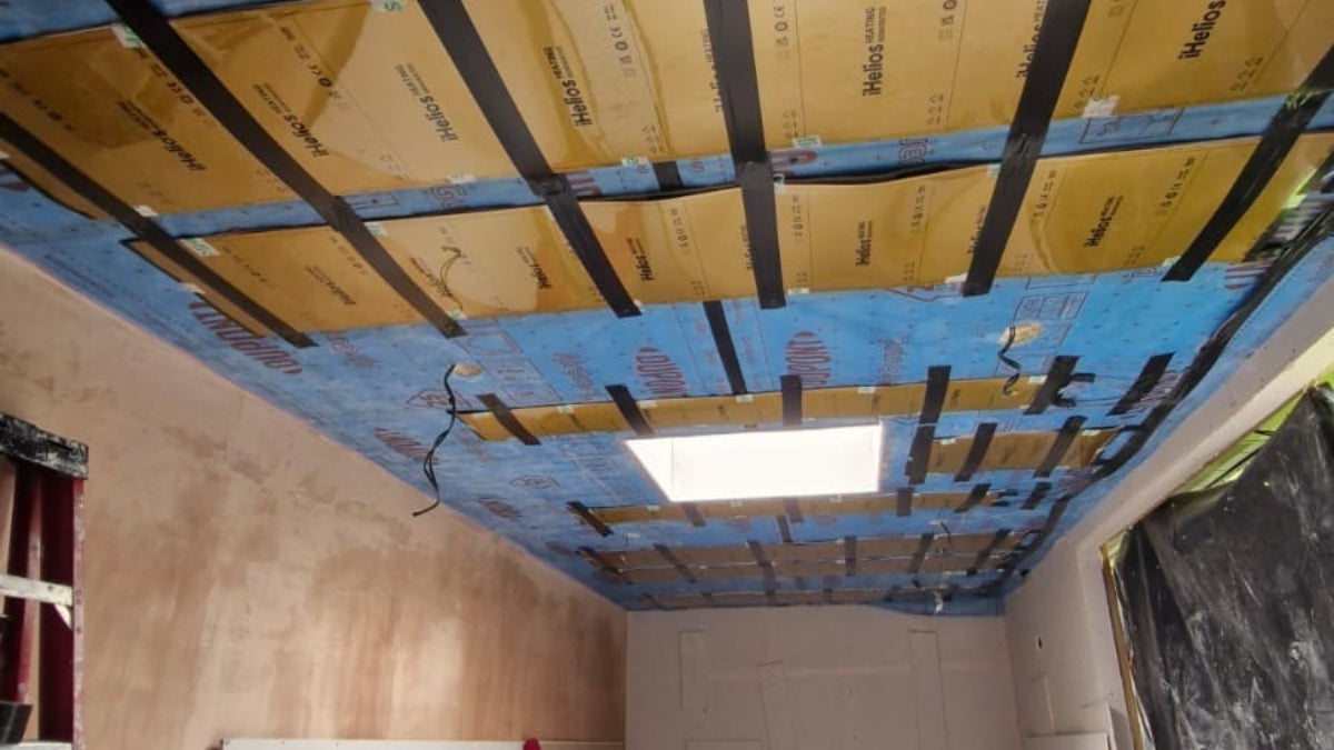 Garden room infrared heting installation