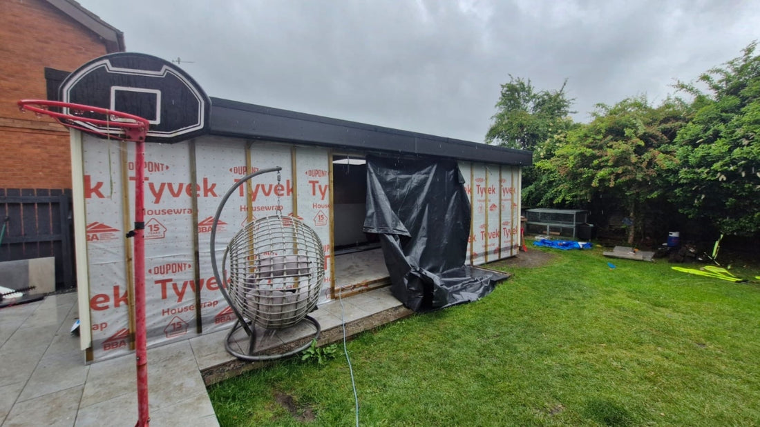 Garden room infrared heting installation