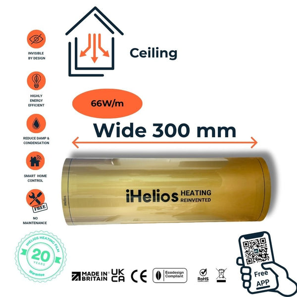 Ceiling Infrared Electric Heating Film 300mm / per m - iHelios