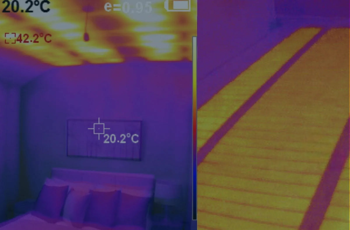 iHelios infrared heating film installed in a modern interior
