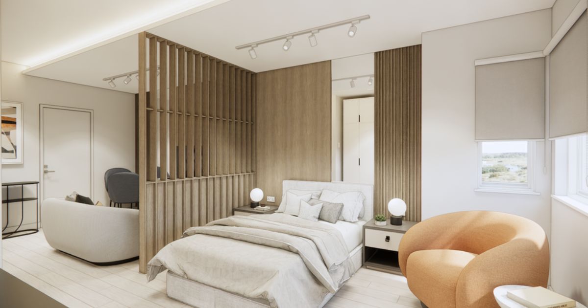 Sunderland co-living development with smart room-by-room infrared heating control.