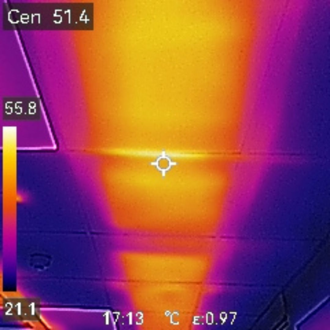 Suspended ceiling infrared heating film infrared image