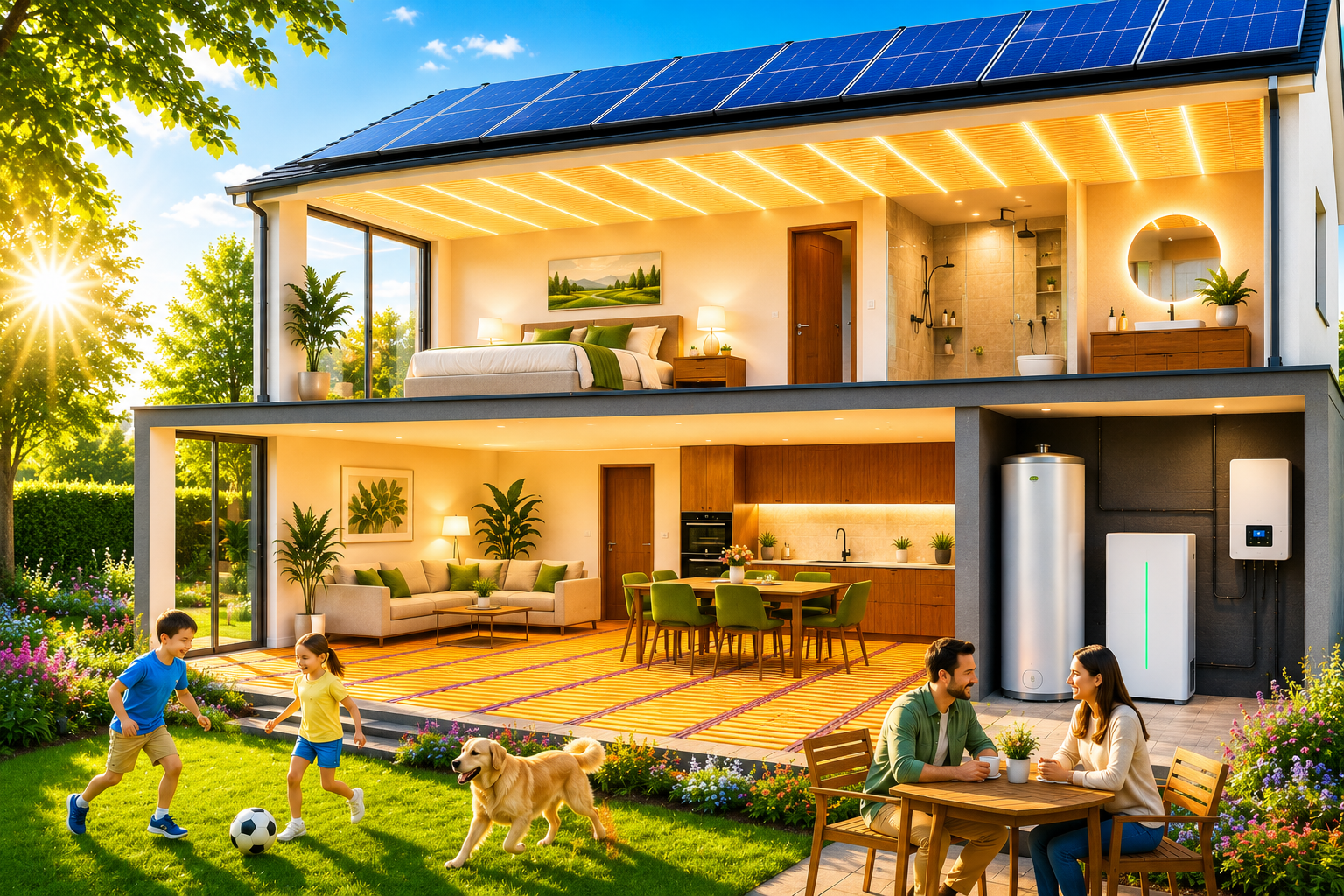 Power, Heat and Hot Water for the Whole Electric Home